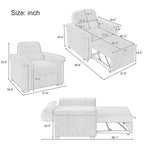 Canapé-lit simple convertible en polyester bleu foncé avec dossier réglable