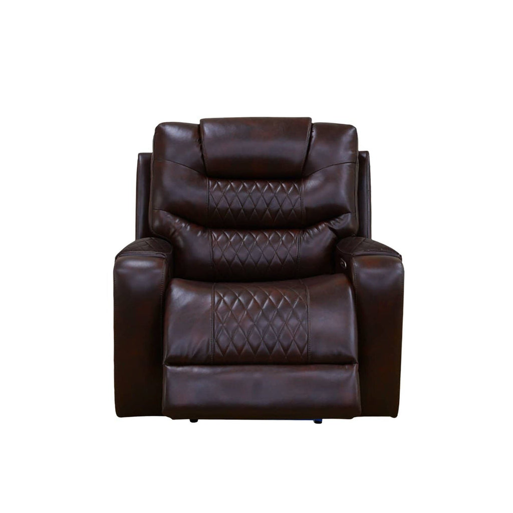Fauteuil inclinable en cuir respirant marron foncé