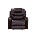 Fauteuil inclinable en cuir respirant marron foncé