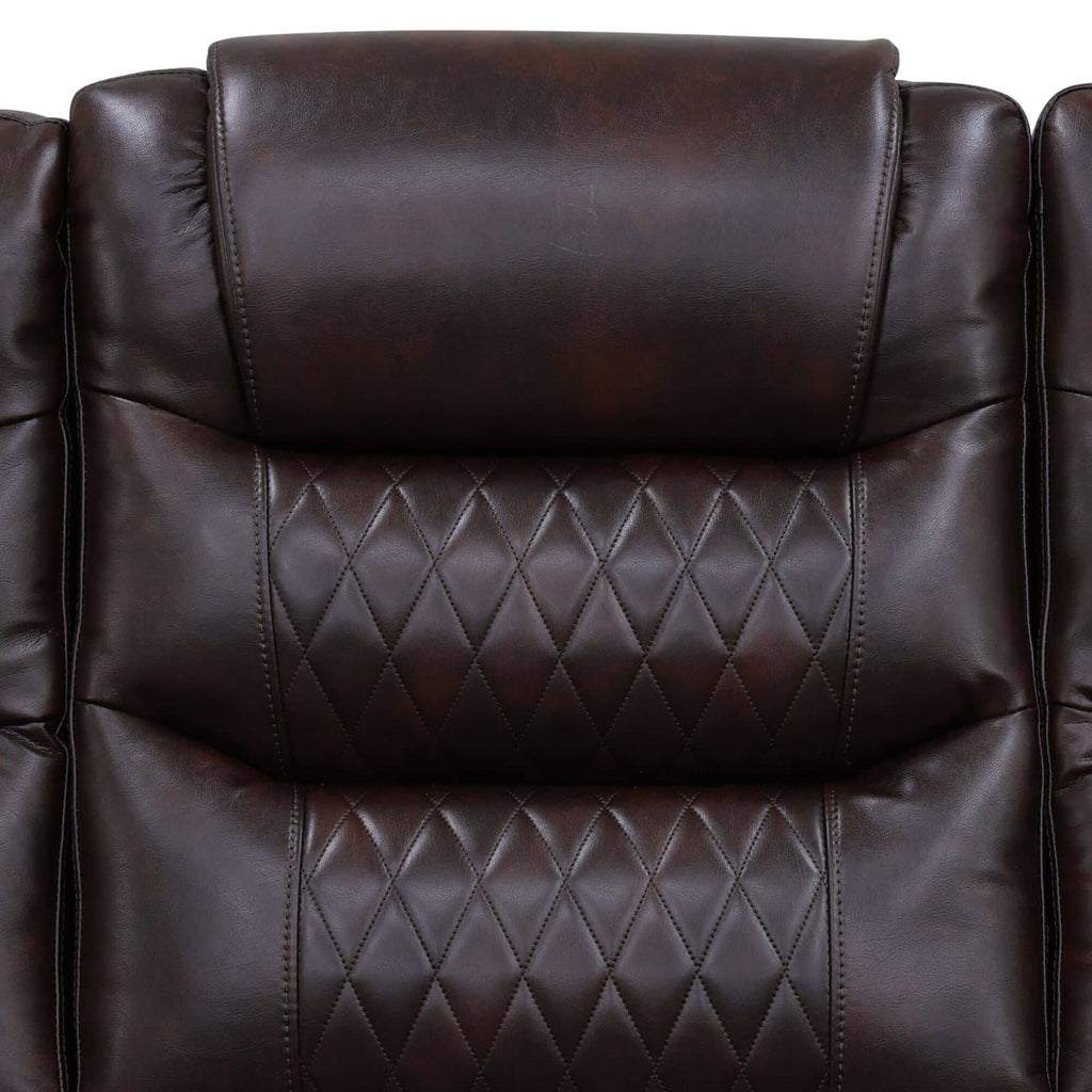 Fauteuil inclinable en cuir respirant marron foncé