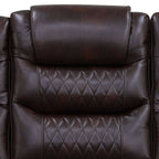 Fauteuil inclinable en cuir respirant marron foncé