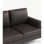 Canapé 3 places de luxe en cuir véritable marron foncé 77 avec chargeur USB pour le salon