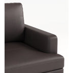 Canapé 3 places de luxe en cuir véritable marron foncé 77 avec chargeur USB pour le salon