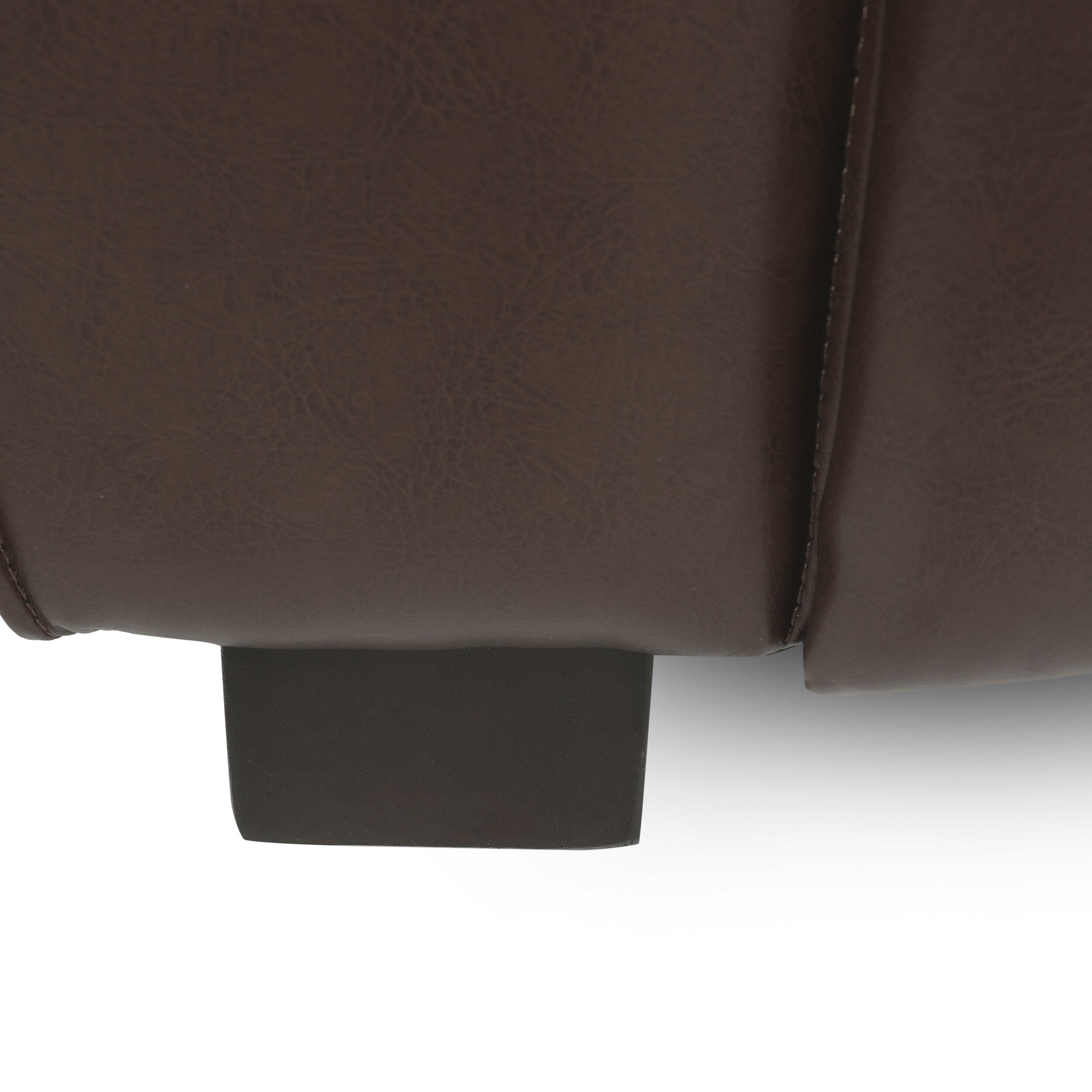 Canapé 3 places marron foncé avec accoudoirs en smoking et pieds en bois de bouleau