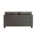 Canapé causeuse gris foncé 59 en lin avec 4 coussins et clous décoratifs pour salon