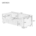 Canapé 3 places rembourré en chenille gris foncé avec pieds en plastique