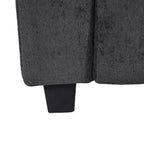Canapé 3 places rembourré en chenille gris foncé avec pieds en plastique