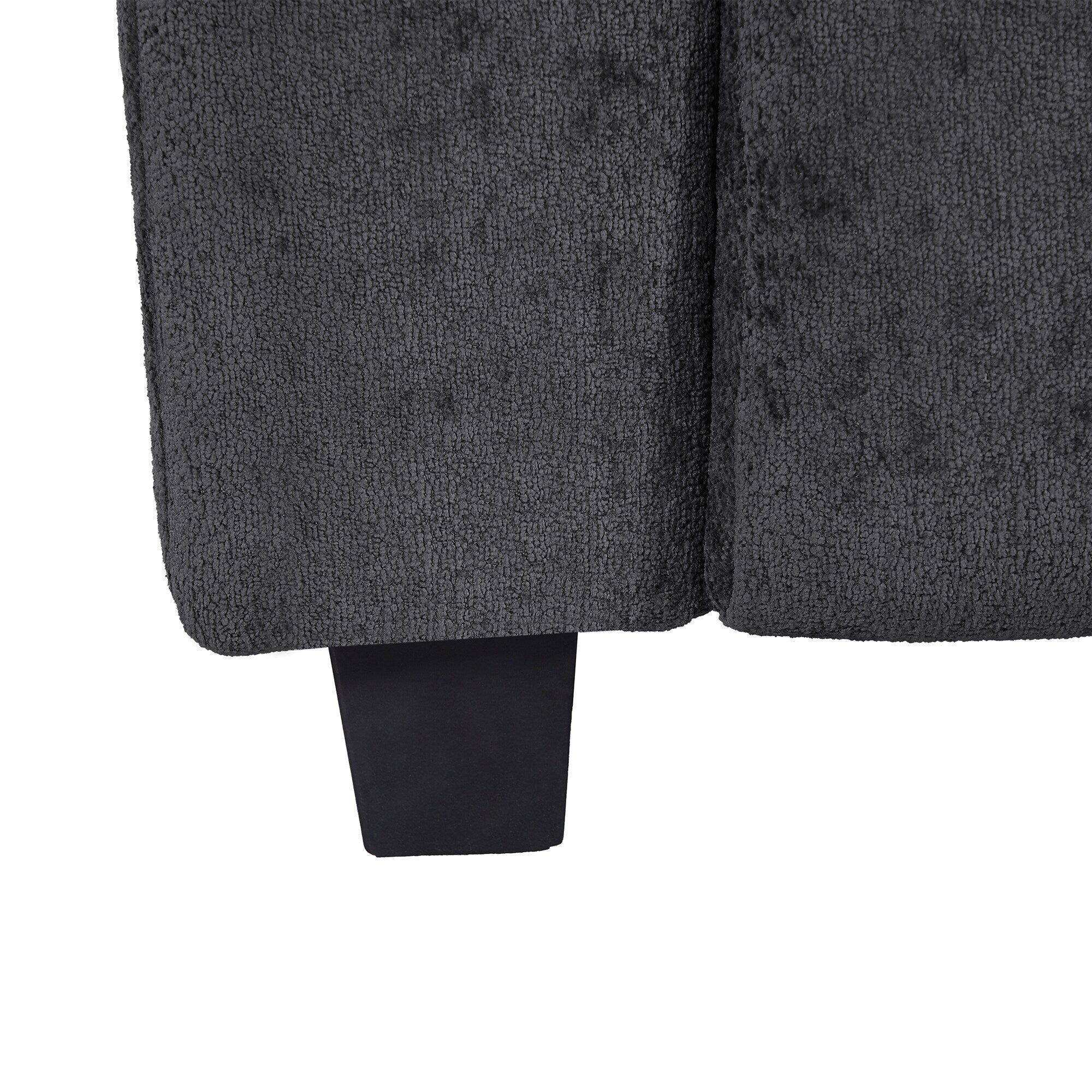 Canapé 3 places rembourré en chenille gris foncé avec pieds en plastique