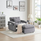 Canapé-lit simple convertible gris foncé avec port de chargement USB