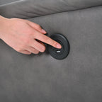 Fauteuil inclinable électrique en similicuir gris foncé avec ports USB et coussin épais pour le salon