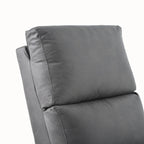 Fauteuil inclinable électrique en similicuir gris foncé avec ports USB et coussin épais pour le salon
