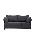 Canapé 3 places amovible en lin gris foncé avec structure en métal