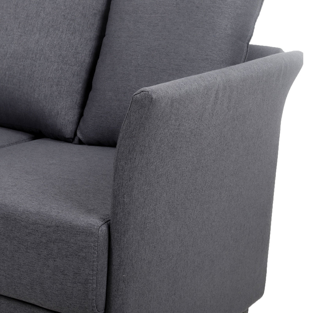 Canapé 3 places amovible en lin gris foncé avec structure en métal