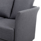 Canapé 3 places amovible en lin gris foncé avec structure en métal