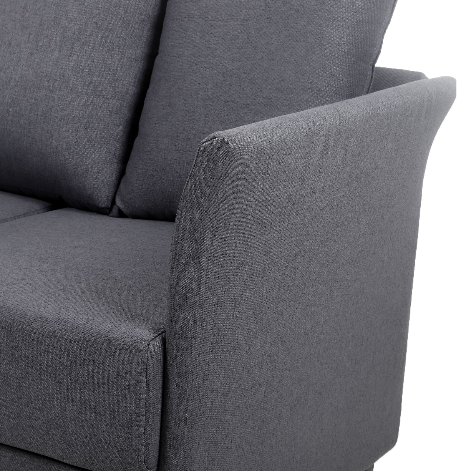 Canapé 3 places amovible en lin gris foncé avec structure en métal