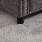 Canapé causeuse gris foncé moderne 52,36 pouces en chenille avec poche et clous pour le salon