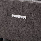 Canapé causeuse gris foncé moderne 52,36 pouces en chenille avec poche et clous pour le salon