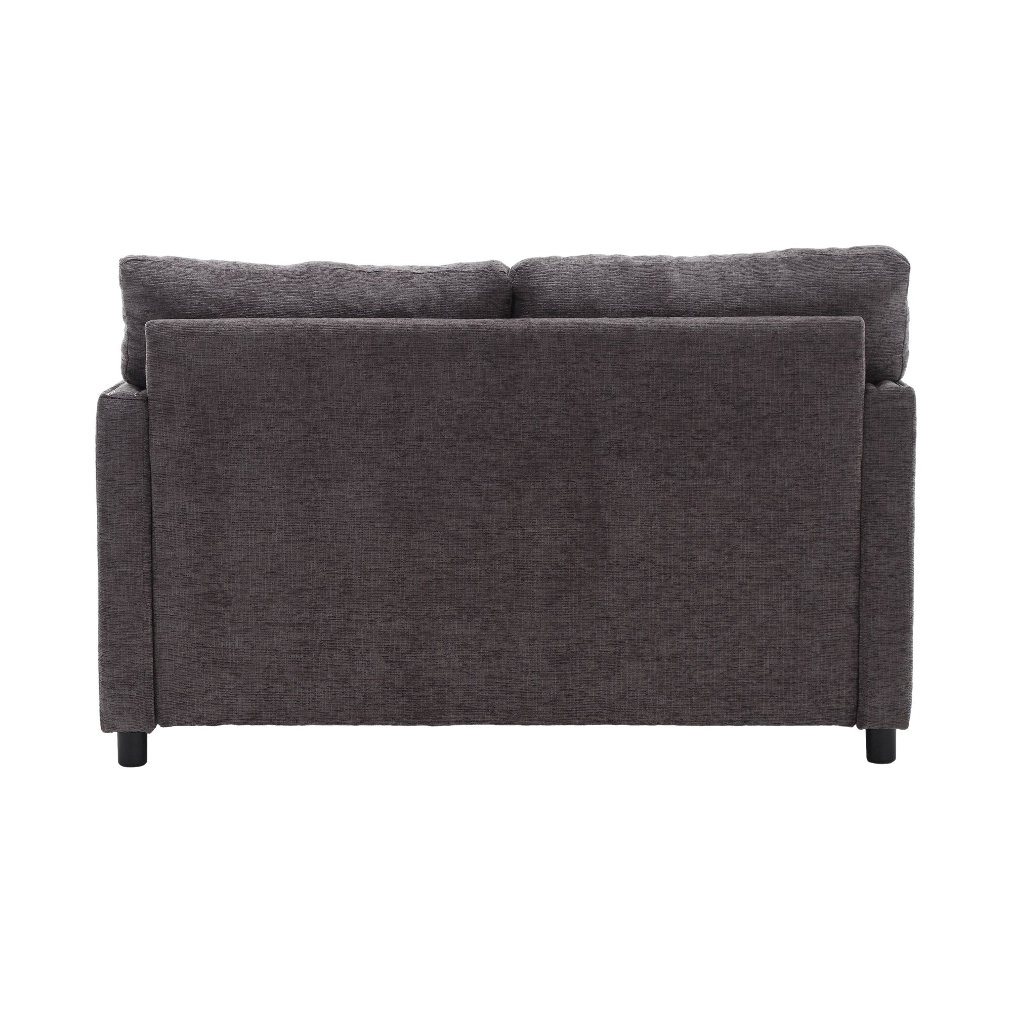 Canapé causeuse gris foncé moderne 52,36 pouces en chenille avec poche et clous pour le salon