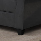 Canapé causeuse moderne gris foncé 56,3" avec accoudoirs ronds et cadre en bois massif pour salon