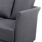 Canapé 3 places moderne gris foncé en lin 65,55 $ avec structure en métal et coussins pour le salon