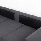 Canapé 3 places moderne gris foncé en lin 65,55 $ avec structure en métal et coussins pour le salon