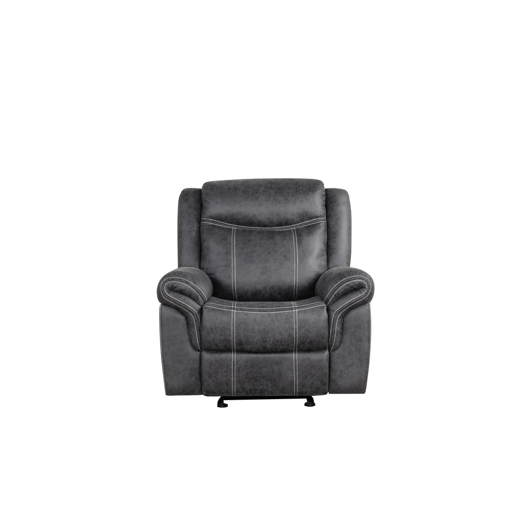 Fauteuil inclinable électrique en microfibre polie gris foncé