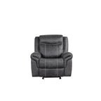 Fauteuil inclinable électrique en microfibre polie gris foncé