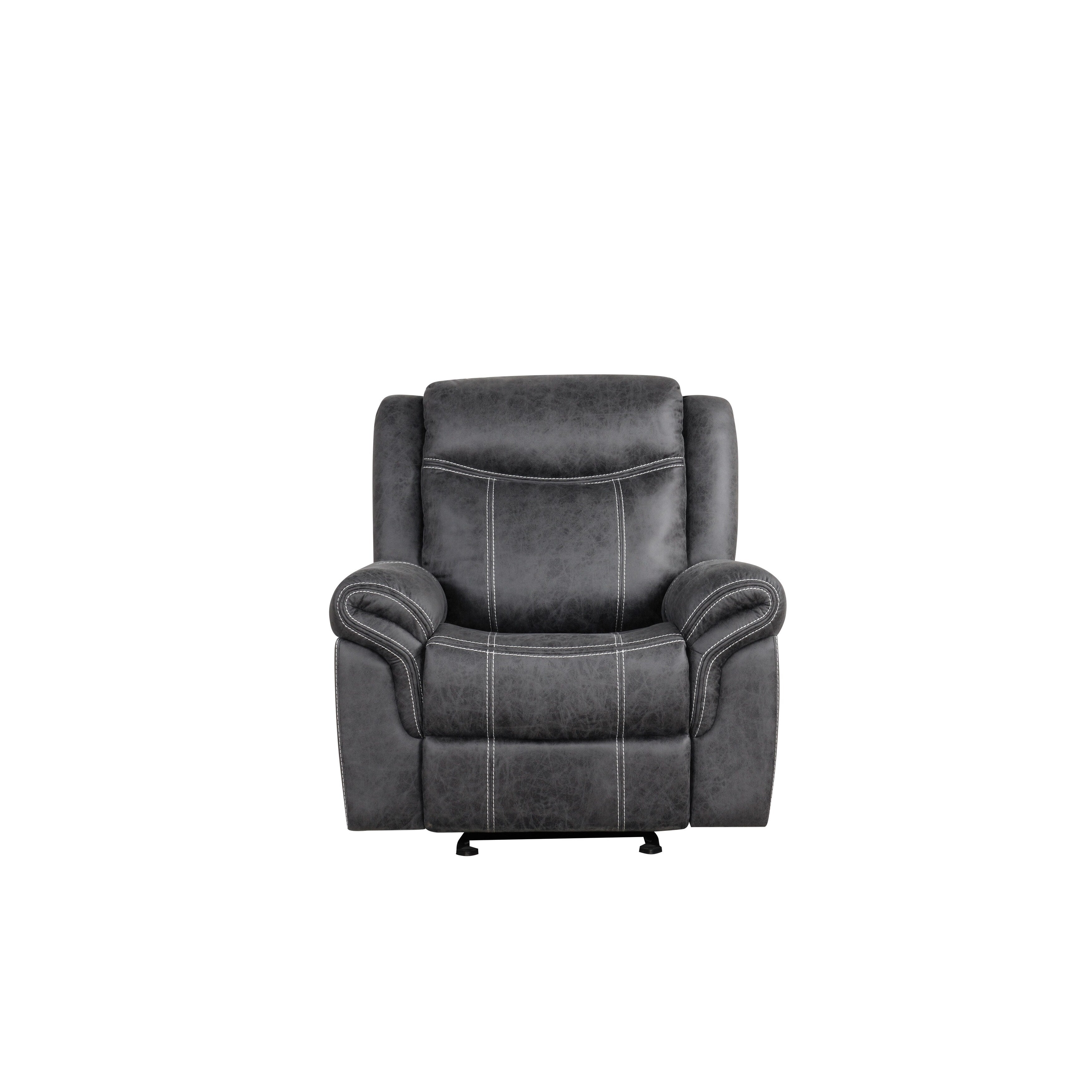 Fauteuil inclinable électrique en microfibre polie gris foncé