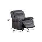 Fauteuil inclinable électrique en microfibre polie gris foncé