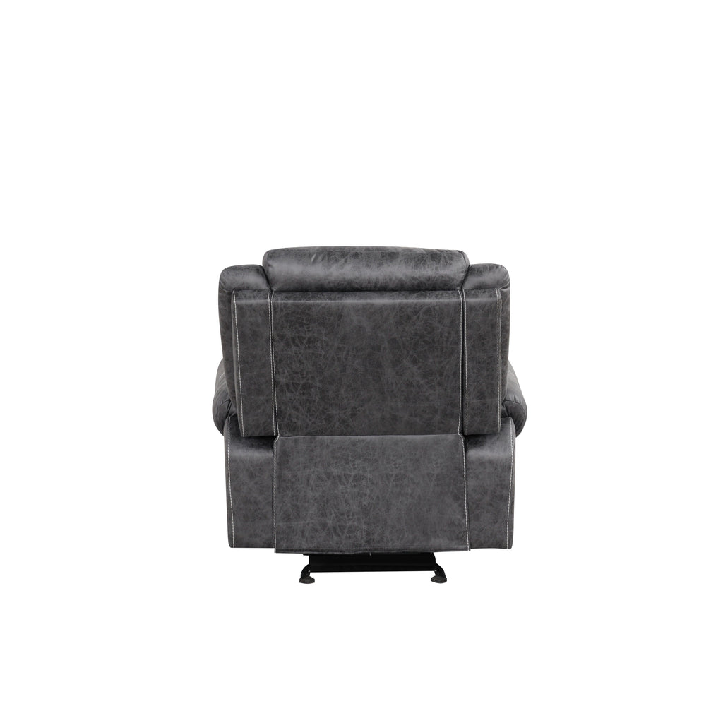Fauteuil inclinable électrique en microfibre polie gris foncé