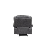 Fauteuil inclinable électrique en microfibre polie gris foncé