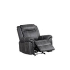 Fauteuil inclinable électrique en microfibre polie gris foncé