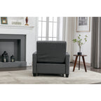 Canapé convertible 3 en 1 en lin gris foncé 68.12 avec ports USB et tissu résistant à l'usure pour le salon