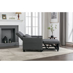 Canapé convertible 3 en 1 en lin gris foncé 68.12 avec ports USB et tissu résistant à l'usure pour le salon