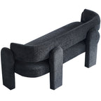 Canapé simple Boucle gris foncé avec cadre en bois massif