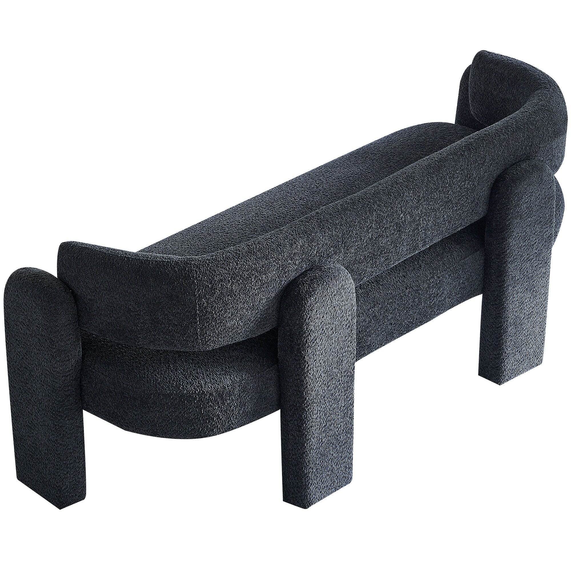 Canapé simple Boucle gris foncé avec cadre en bois massif