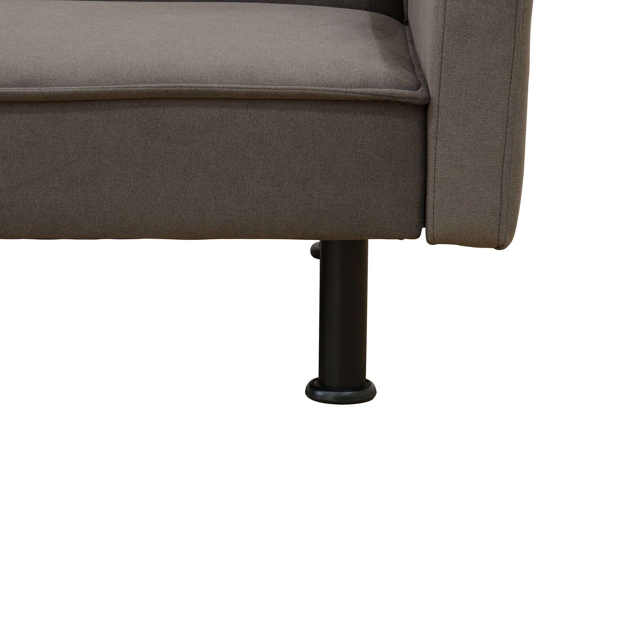 Canapé 1 pièce en tissu moelleux et respirant gris foncé pour salon