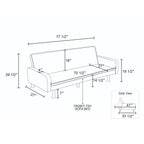 Canapé 1 pièce en tissu moelleux et respirant gris foncé pour salon