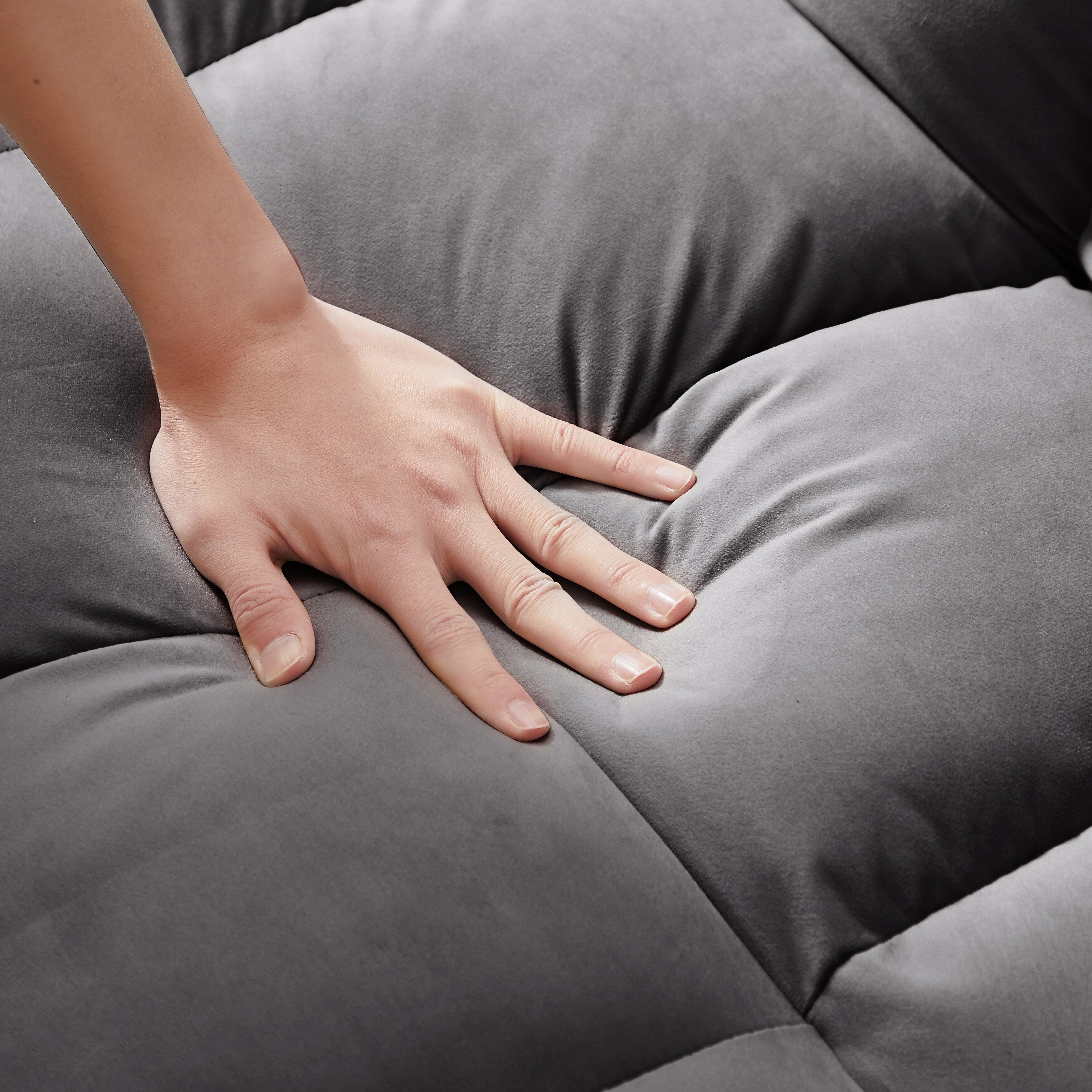 Canapé-lit convertible gris foncé avec dossier réglable et roulettes