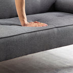 Canapé-lit futon 3 places convertible gris foncé moderne 71,65 avec pieds en bois massif et oreillers pour le salon