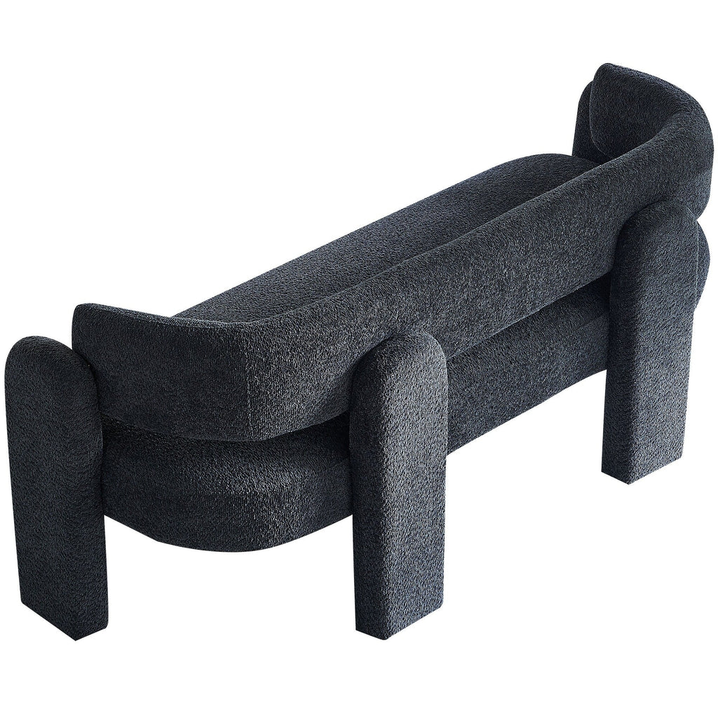 Canapé simple moderne gris foncé 75,59 $ avec mousse de haute qualité et cadre en bois massif pour le salon