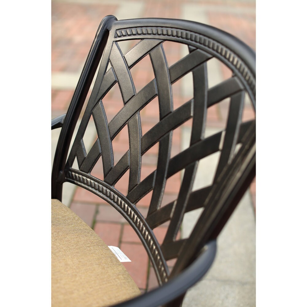 Ensemble de salle à manger rectangulaire 9 pièces Darlee Ocean View en fonte d'aluminium bronze antique