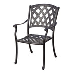 Ensemble de salle à manger rectangulaire 9 pièces Darlee Ocean View en fonte d'aluminium bronze antique