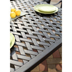 Ensemble de salle à manger rectangulaire 9 pièces Darlee Ocean View en fonte d'aluminium bronze antique