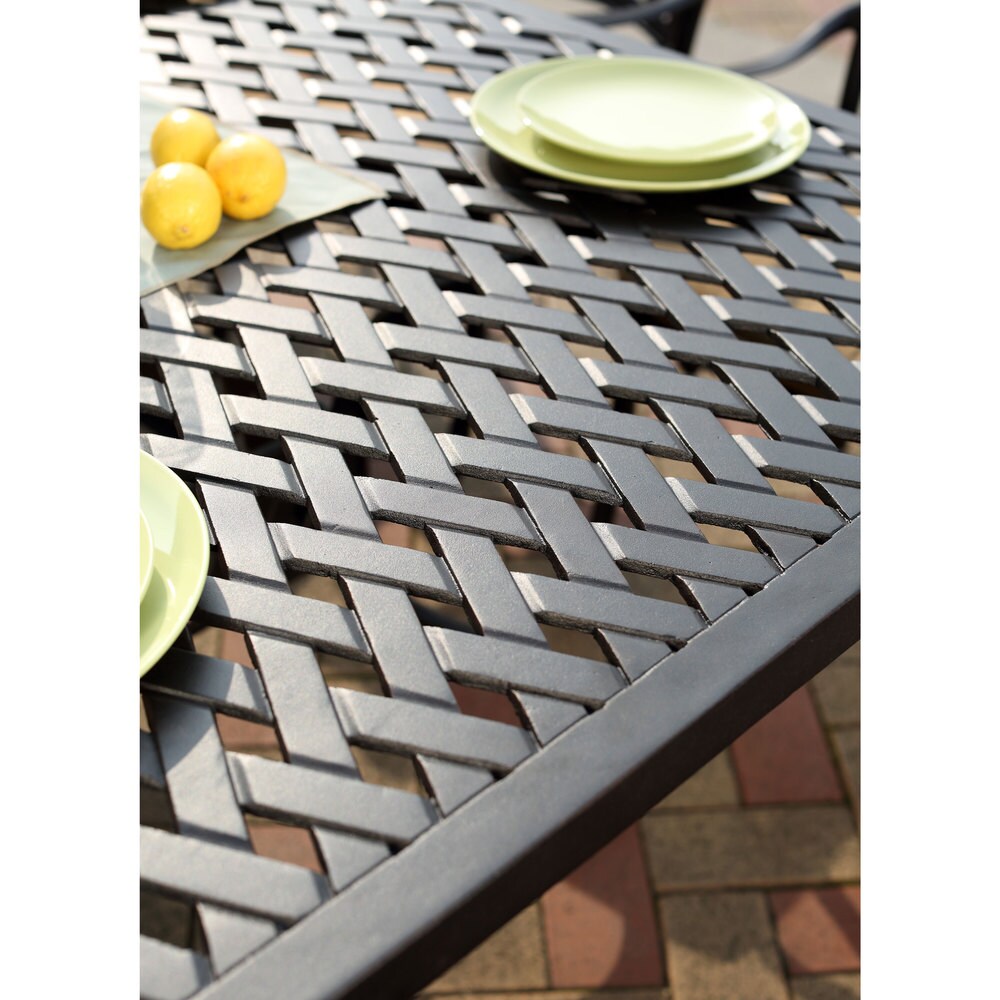 Ensemble de salle à manger rectangulaire 9 pièces Darlee Ocean View en fonte d'aluminium bronze antique