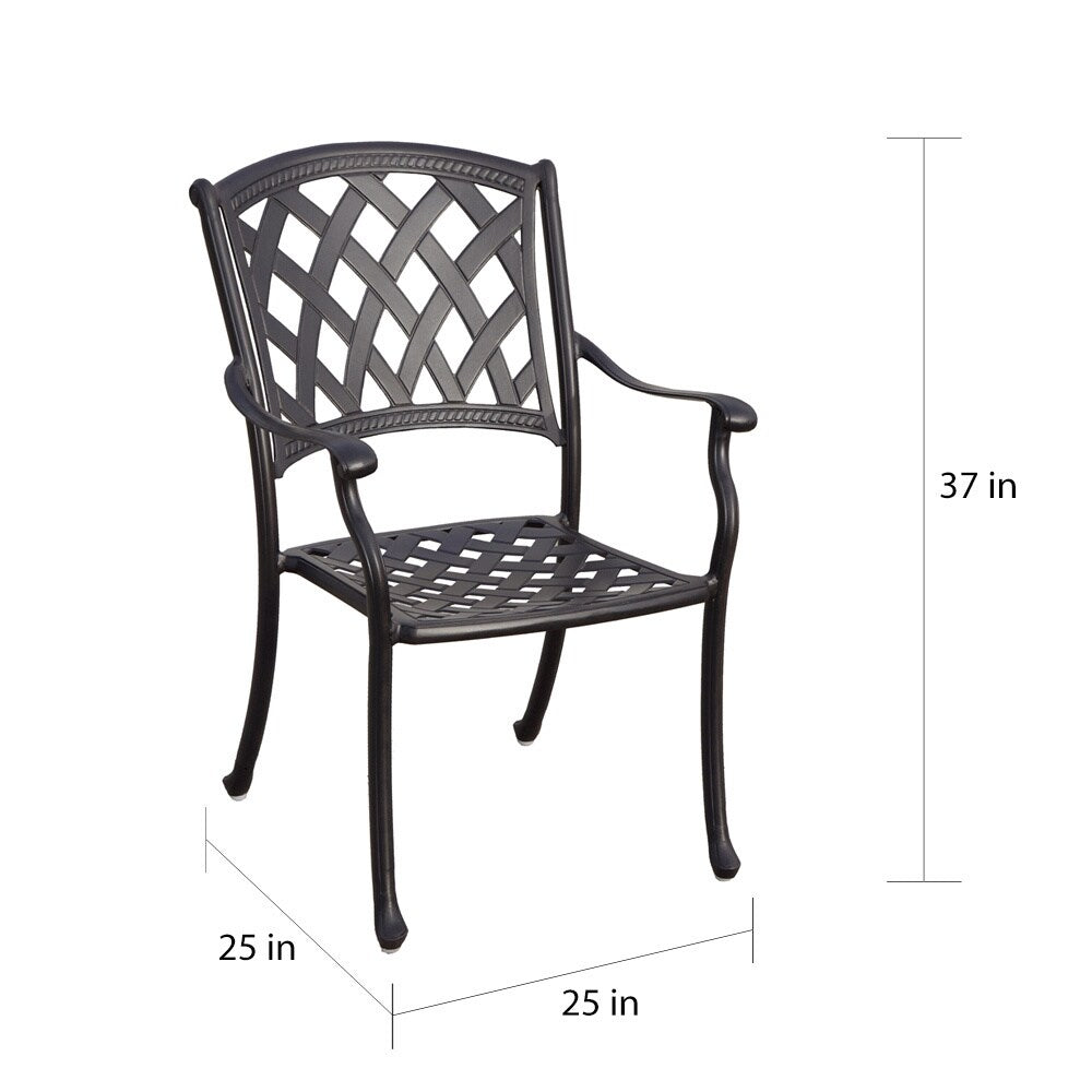 Ensemble de salle à manger rectangulaire 9 pièces Darlee Ocean View en fonte d'aluminium bronze antique