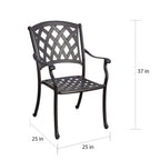 Ensemble de salle à manger rectangulaire 9 pièces Darlee Ocean View en fonte d'aluminium bronze antique