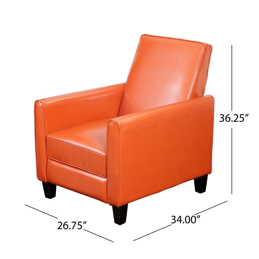 Fauteuil club inclinable Darvis en cuir reconstitué noir par Christopher Knight Home