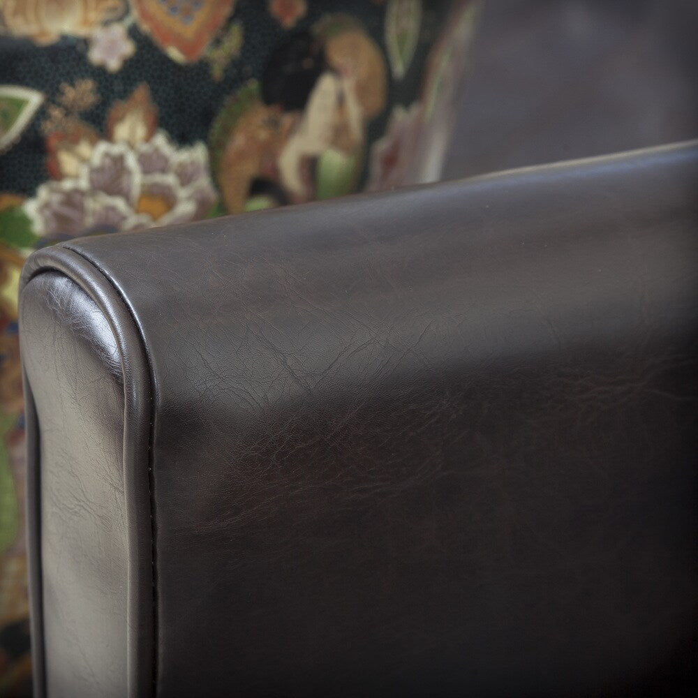 Fauteuil club inclinable Darvis en cuir reconstitué noir par Christopher Knight Home