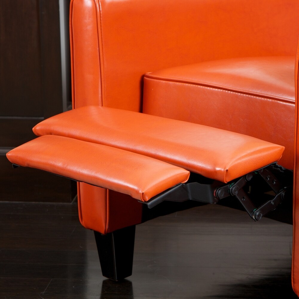 Fauteuil club inclinable Darvis en cuir reconstitué noir par Christopher Knight Home